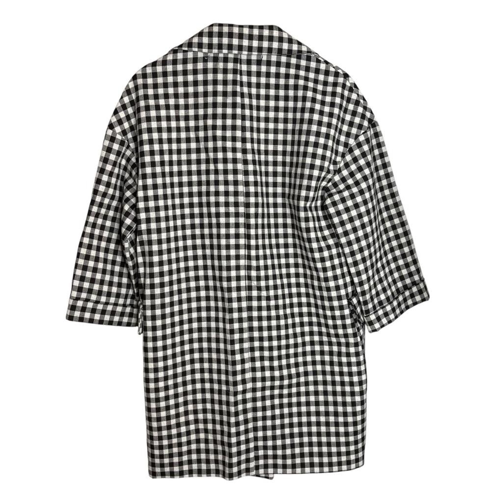 Zara gingham plaid coat Black White blogger favorite women’s size small - Picture 7 of 8